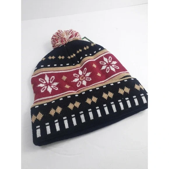 NFL SF 49ers Knit Hat Beanie San Francisco Niners black and Red brand new pom po - Picture 5 of 6